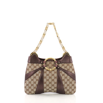 Gucci Bamboo Chain Shoulder Bag GG Canvas
