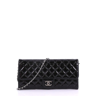 Chanel Brilliant Wallet on Chain Clutch Quilted Patent 388141