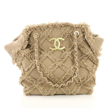 Chanel Nature Tote Quilted Tweed Neutral 388171
