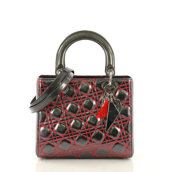 Christian Dior Lady Dior Handbag Anselm Reyle Cannage Quilt Leather Medium