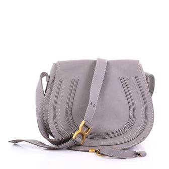 Chloe Marcie Crossbody Bag Leather Medium Gray 388261