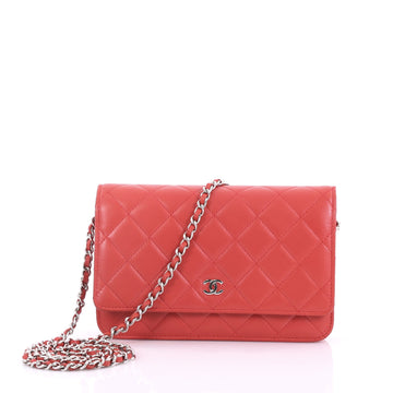 Chanel Model: Wallet on Chain Quilted Lambskin  Red 38829/1