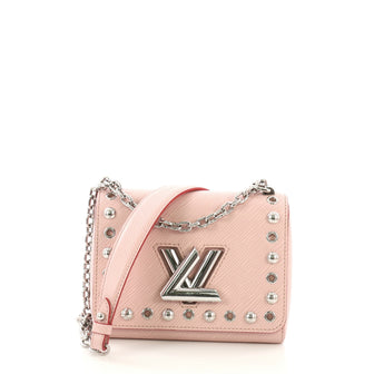  Louis Vuitton Twist Handbag Studded Epi Leather PM Pink 388351