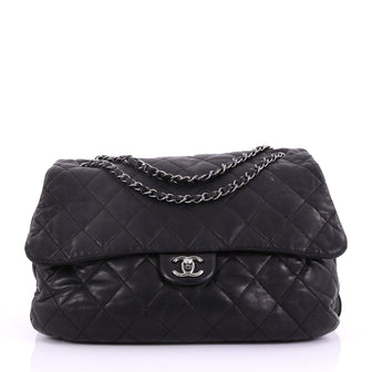 Chanel 3 Accordion Bag Quilted Lambskin Maxi Black 3884001