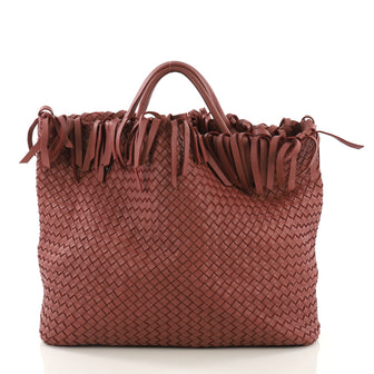 Bottega Veneta Vulcana Tote Fringe Intrecciato Nappa Large