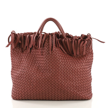 Bottega Veneta Vulcana Tote Fringe Intrecciato Nappa Large