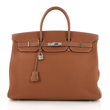Birkin Handbag Gold Fjord with Palladium Hardware 40