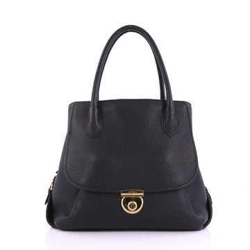 Salvatore Ferragamo Fiamma Tote Leather East West Black 388703