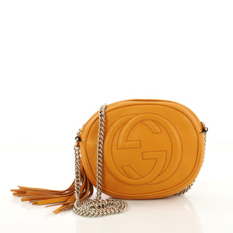 Gucci Soho Chain Bag Leather Mini Orange 388801