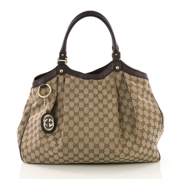 Gucci Sukey Tote GG Canvas Large Neutral 388802