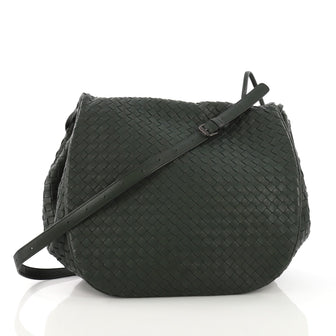 Bottega Veneta Flap Messenger Bag Intrecciato Nappa Green 388911
