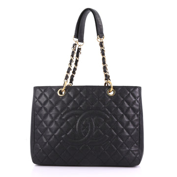 Chanel Grand Shopping Tote Quilted Caviar Black 389053