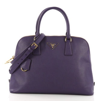 Prada Promenade Handbag Saffiano Leather Medium Purple 389058