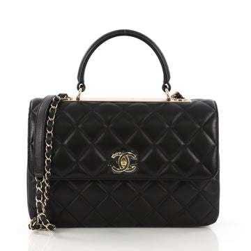 Chanel Trendy CC Top Handle Bag Quilted Lambskin Medium Black 389491