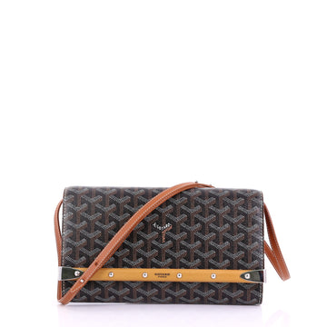 Goyard Monte Carlo Clutch with Strap Coated Canvas PM Black 3896115