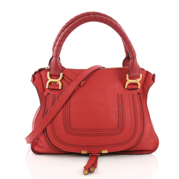 Chloe Marcie Satchel Leather Medium Red 389612