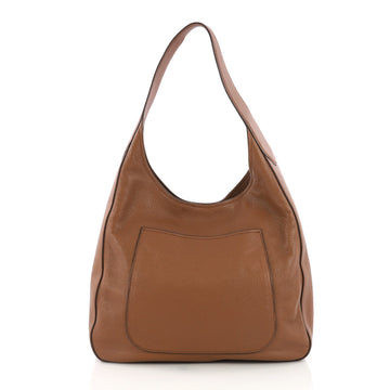 Prada Pocket Hobo Vitello Daino Medium Brown 3896916