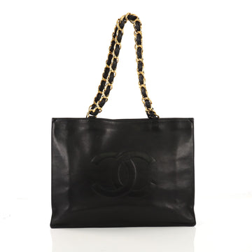 Chanel Vintage CC Chain Tote Lambskin XL Black 3896951