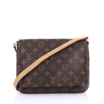 Louis Vuitton Musette Tango Handbag Monogram Canvas Brown 3896953