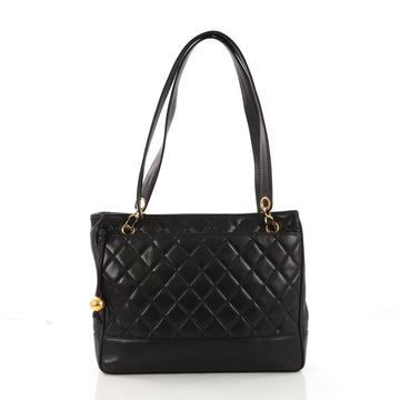 Chanel Vintage Shopping Tote Quilted Lambskin Medium Black 3896973