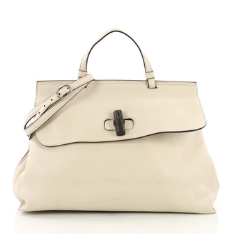 Gucci Bamboo Daily Top Handle Bag Leather Large Neutral 3896977