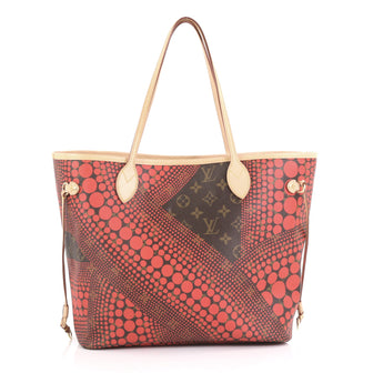 Louis Vuitton Neverfull Tote Limited Edition Monogram Canvas Kusama Waves MM Brown 389701
