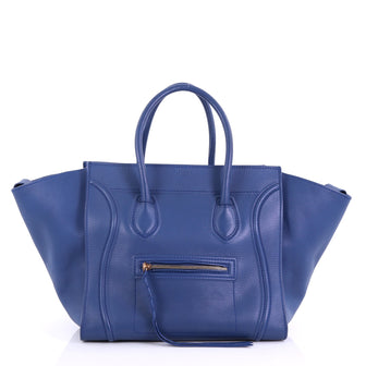 Celine Phantom Handbag Grainy Leather Medium Blue 3897711