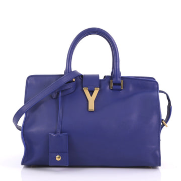 Saint Laurent Classic Y Cabas Leather Small Blue 389778