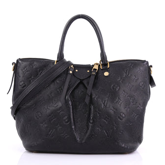 Louis Vuitton Mazarine Handbag Monogram Empreinte Leather MM Black 3898212