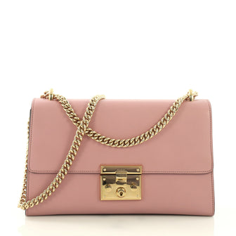 Gucci Padlock Shoulder Bag Leather Medium Pink 389827