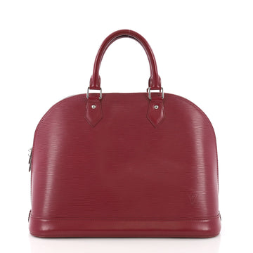 Louis Vuitton Alma Handbag Epi Leather MM Purple 389842