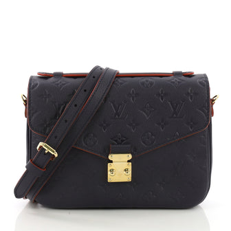 Louis Vuitton Pochette Metis Monogram Empreinte Leather Blue 389871