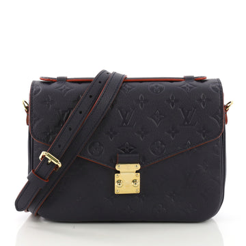 Louis Vuitton Pochette Metis Monogram Empreinte Leather Blue 389871