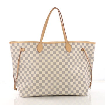 Louis Vuitton Neverfull NM Tote Damier GM White 390131