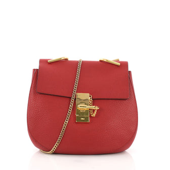Chloe Drew Crossbody Bag Leather Small Red 390181