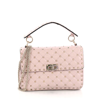 Valentino Rockstud Spike Flap Bag Quilted Leather Medium 390262