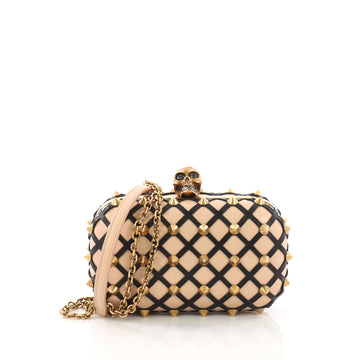 Alexander McQueen Skull Box Clutch Studded Leather Cut 390285