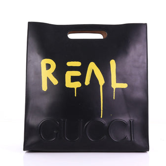 Gucci XL Tote GucciGhost Leather Large Black 390341