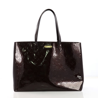 Louis Vuitton Wilshire Handbag Monogram Vernis GM Purple 390532