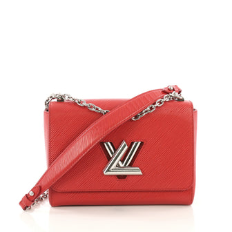 Louis Vuitton Twist Handbag Electric Epi Leather MM Red 390671