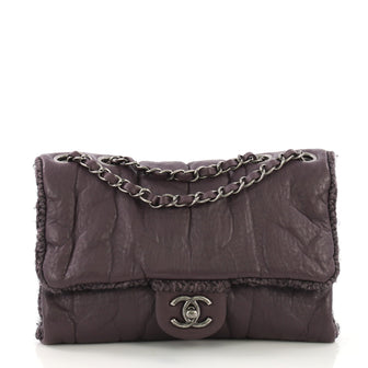 Chanel Chic Knit Flap Bag Sheepskin and Wool Mini Purple 390672