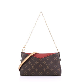 Louis Vuitton Pallas Clutch Monogram Canvas Brown 390682