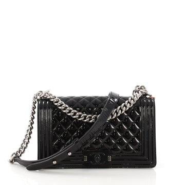 Chanel Boy Flap Bag Quilted Plexiglass Patent Old Medium 3907412