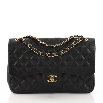 Chanel Classic Double Flap Bag Quilted Caviar Jumbo 3907415