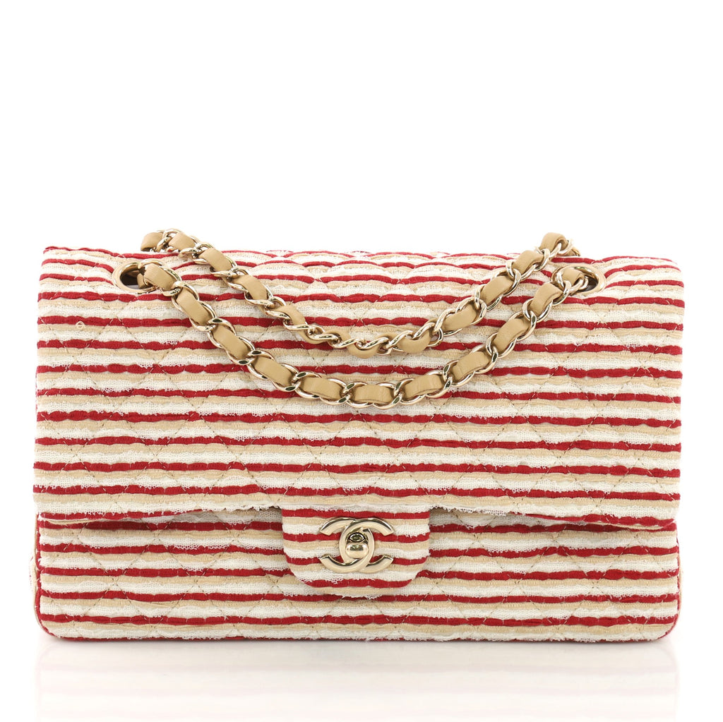 Chanel Coco Sailor Flap Bag Quilted Jersey Medium Red 3907420