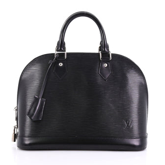 Louis Vuitton Alma Handbag Epi Leather PM Black 390851