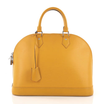 Louis Vuitton Alma Handbag Epi Leather MM Yellow 390852