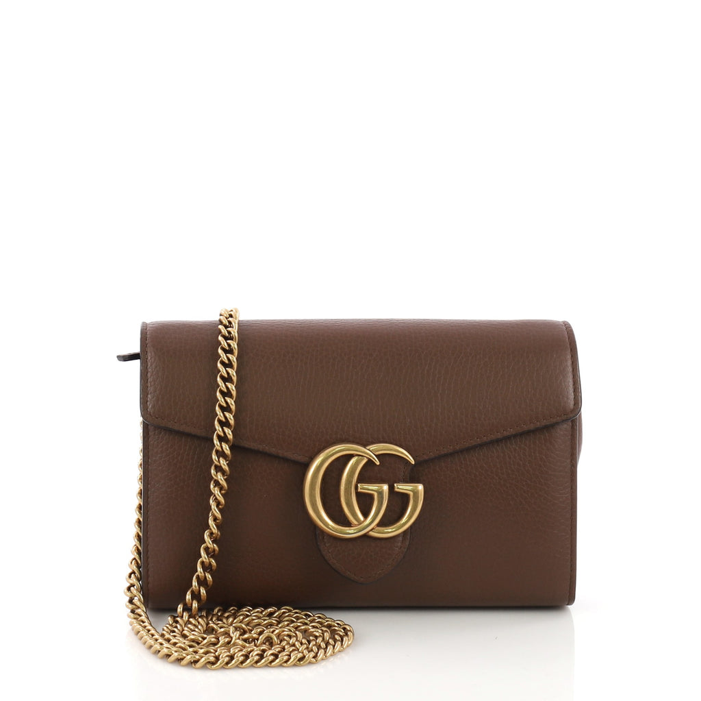 Gucci Marmont Leather Chain Wallet