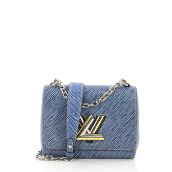 Louis Vuitton Twist Handbag Epi Leather PM Blue 390856