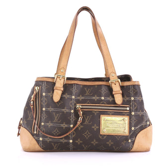 Louis Vuitton Riveting Handbag Monogram Canvas Brown 390931
